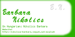 barbara nikolics business card